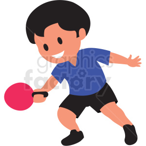 cartoon boy playing ping pong