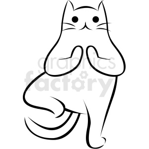 Black And White Cartoon Cat Doing Yoga Tree Pose Vector Clipart Commercial Use Gif Jpg Png Svg Ai Pdf Clipart 410649 Graphics Factory