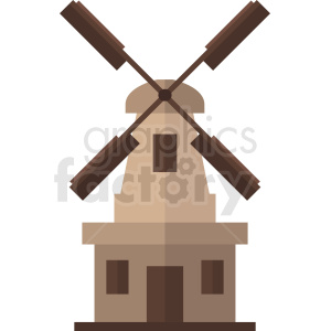 windmill building vector clipart