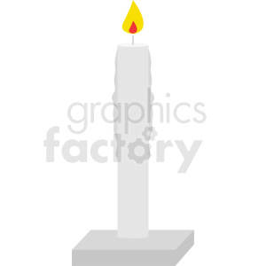 white candle burning vector clipart