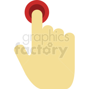 A hand pushing a red button clipart.