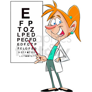 Cartoon woman eye osteopathic doctor