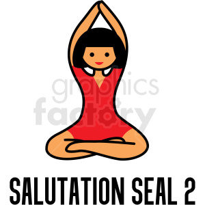 girl doing yoga salutation seal 2 pose vector clipart