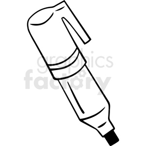 black and white cartoon marker vector