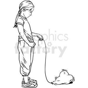 The clipart image shows a girl looking sad while holding a deflated heart-shaped balloon. The image is in black and white, and there are no other people or background visible. The image may symbolize themes of heartbreak, disappointment, loss, or defeat in love.
