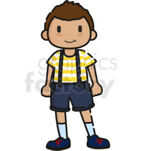 cartoon boy wearing overalls vector clipart