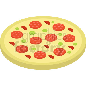 isometric pizza vector icon clipart 9
