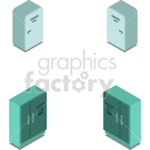 isometric refrigerator vector icon clipart 10
