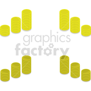 gold coins vector icon clipart 3