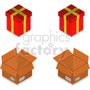 gift boxes vector clipart bundle