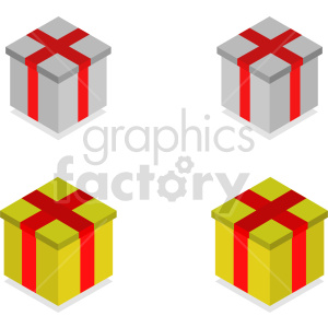 isometric gifts vector icon clipart 2