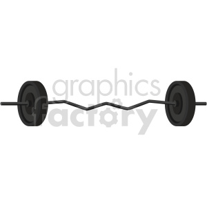 curved barbell with weights vector graphic
