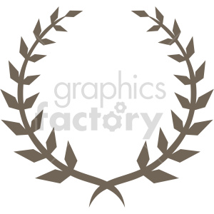 A clipart image of a brown laurel wreath, commonly used as a symbol of victory or achievement. The laurel wreath is open at the top and forms a semi-circle with its leaves pointing outwards.