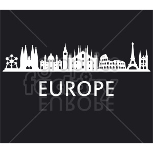 Europe building skyline vector