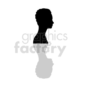 Silhouette of a woman, split into a black upper half and a grey lower half.