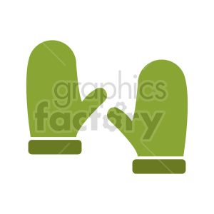 A pair of green mittens clipart image.