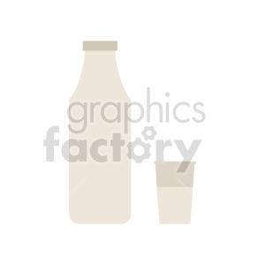 Minimalist clipart of a milk bottle and a glass of milk.