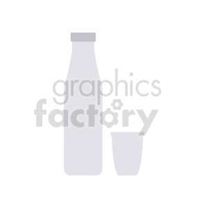 Clipart image of a milk bottle with a cap.