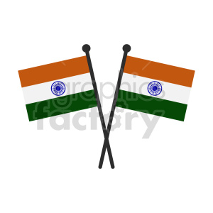 double indian flag vector clipart