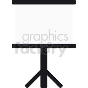 A clipart image of a blank whiteboard on a stand, commonly used for presentations and teaching.