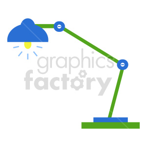 cartoon desk lamp vector icon