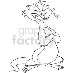 An angry cartoon weasel with crossed arms and an aggressive expression.