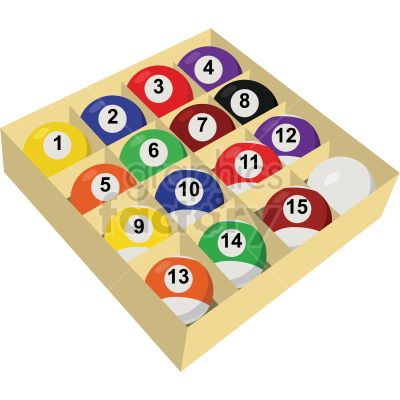 Box of Numbered Billiard Balls