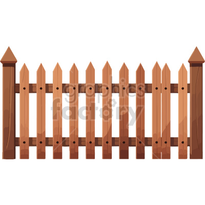 cartoon brown wooden fence.vector clipart