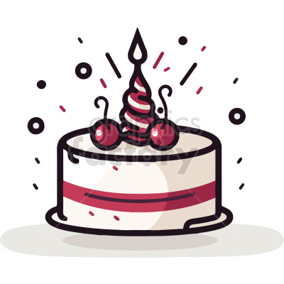 birthday cake with one large candle on top vector clip art