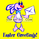 Easter greeting card animated with hopping bunny with kite