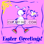 Animated Easter greetings with walking bunny