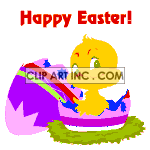 Happy Easter animated chick hatching