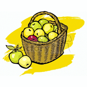 Handled Woven Basket of Mixed Apples