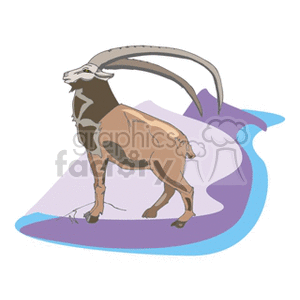 Stylized Goat or Ram with Curved Horns