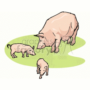 Cute Pig Family Image