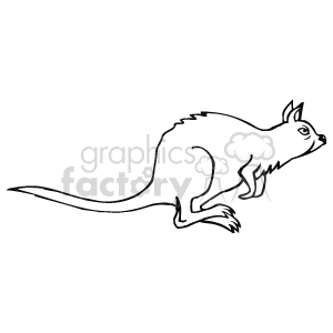 Kangaroo mouse mid jump line art