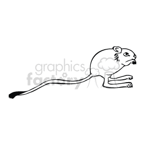 The clipart image shows a black-and-white drawing of a kangaroo mouse standing, which is a type of rodent
