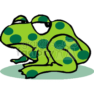Apathetic cartoon spotted frog