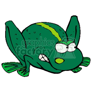 Angry cartoon frog