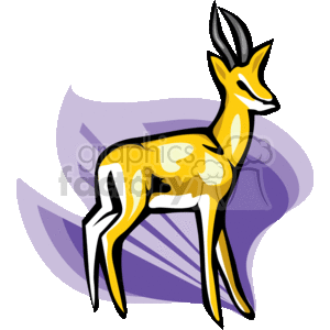 African gazelle standing against a purple background