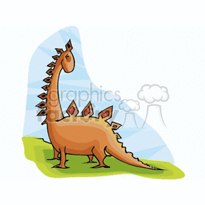 Cartoon Stegosaurus - Friendly Dinosaur