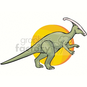 Cartoon Parasaurolophus Dinosaur - Prehistoric Animal