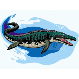 Marine Dinosaur Illustration - Prehistoric Aquatic Reptile