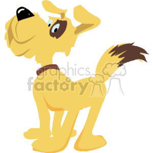 Cartoon puppy with a brown path on its eye