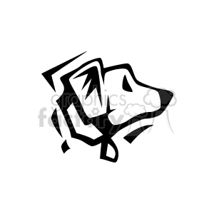 Stylized Dog Head - Black and White Canine Profile