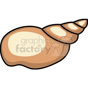 The image is a simple clipart illustration of a spiral seashell. The shell is depicted with a light brown color and has a spiral structure typical of many sea mollusk shells. 
