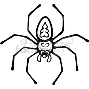 Black and white cartoon spider
