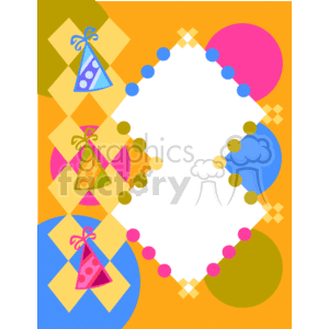 Abstract party hat border