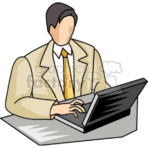 Business Person Working on Laptop