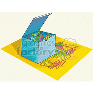 Colorful Paperclips in Box